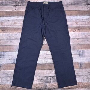 Blue Mountain Men's Pants Carpenter Work Canvas Navy Blue 34x30 Utility Pockets